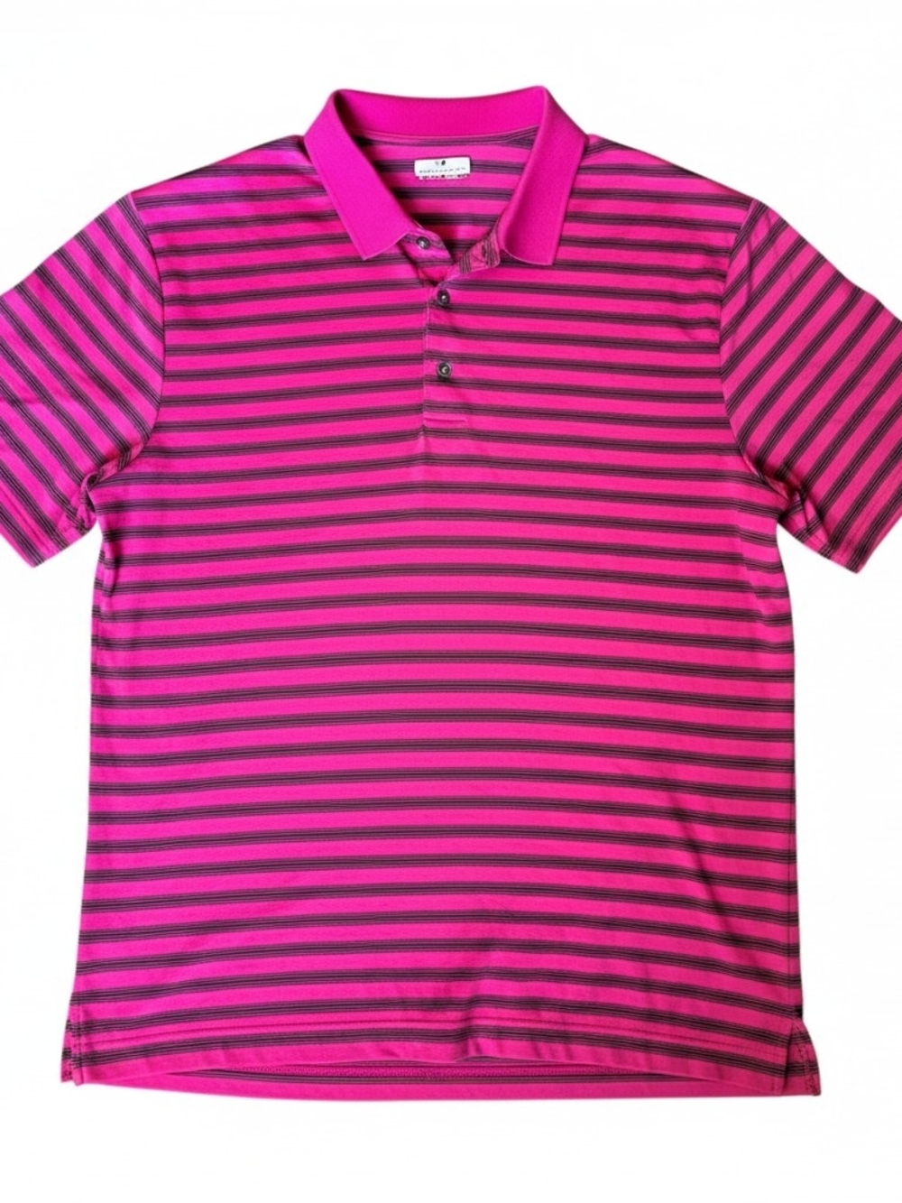 Grand Slam Polo Shirt Mens XL Pink Striped Golf Performance Short Sleeve
